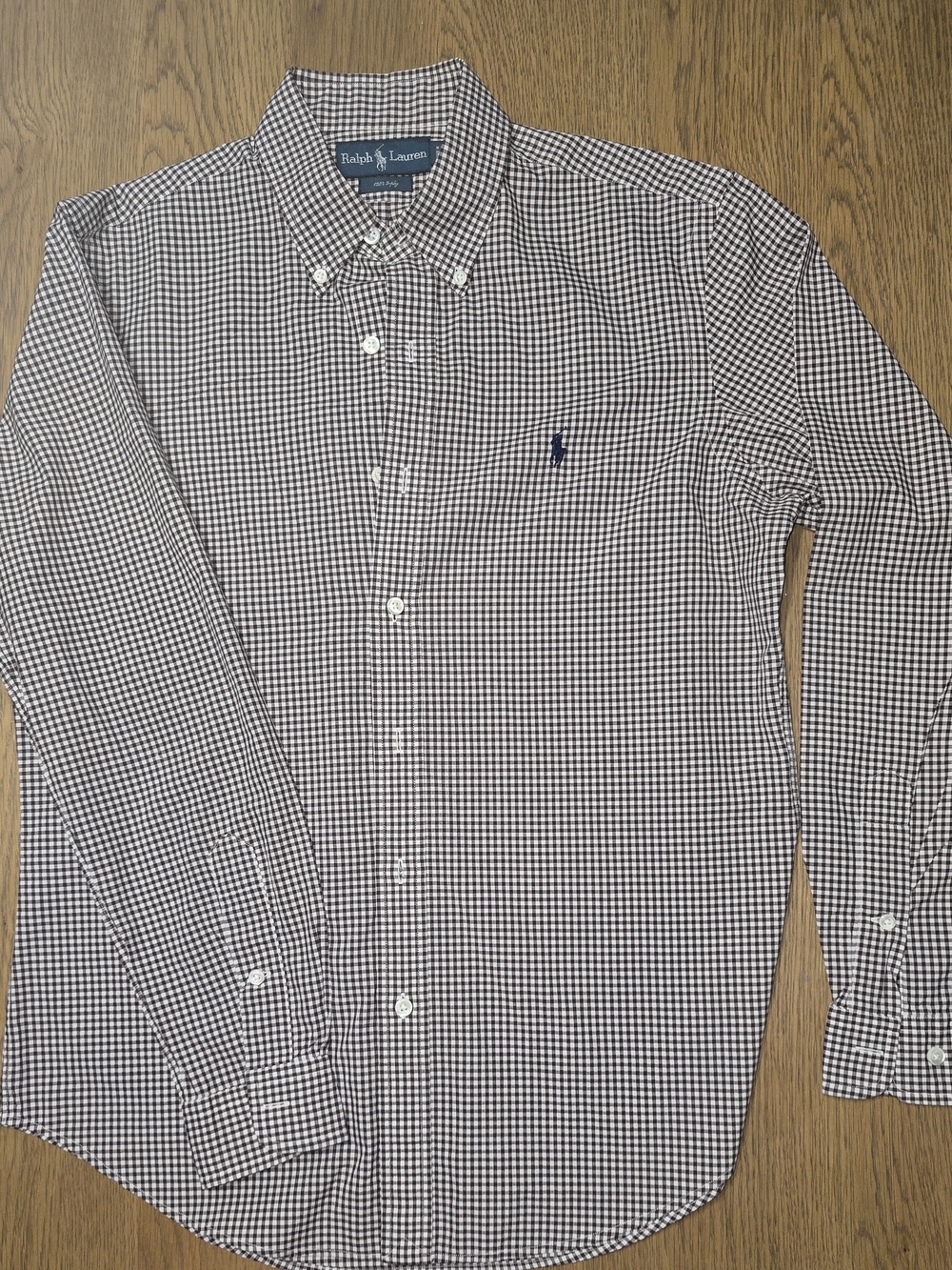 Ralph Lauren Men’s Black and White Micro Gingham Button-Down Shirt